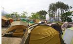 웅천해변공원은 이번 26일 부터 28일까지 황금연휴를 맞아 박람회를 관람하기 위해 여수를 찾은 캠핑인파로 인산인해하고 있다.